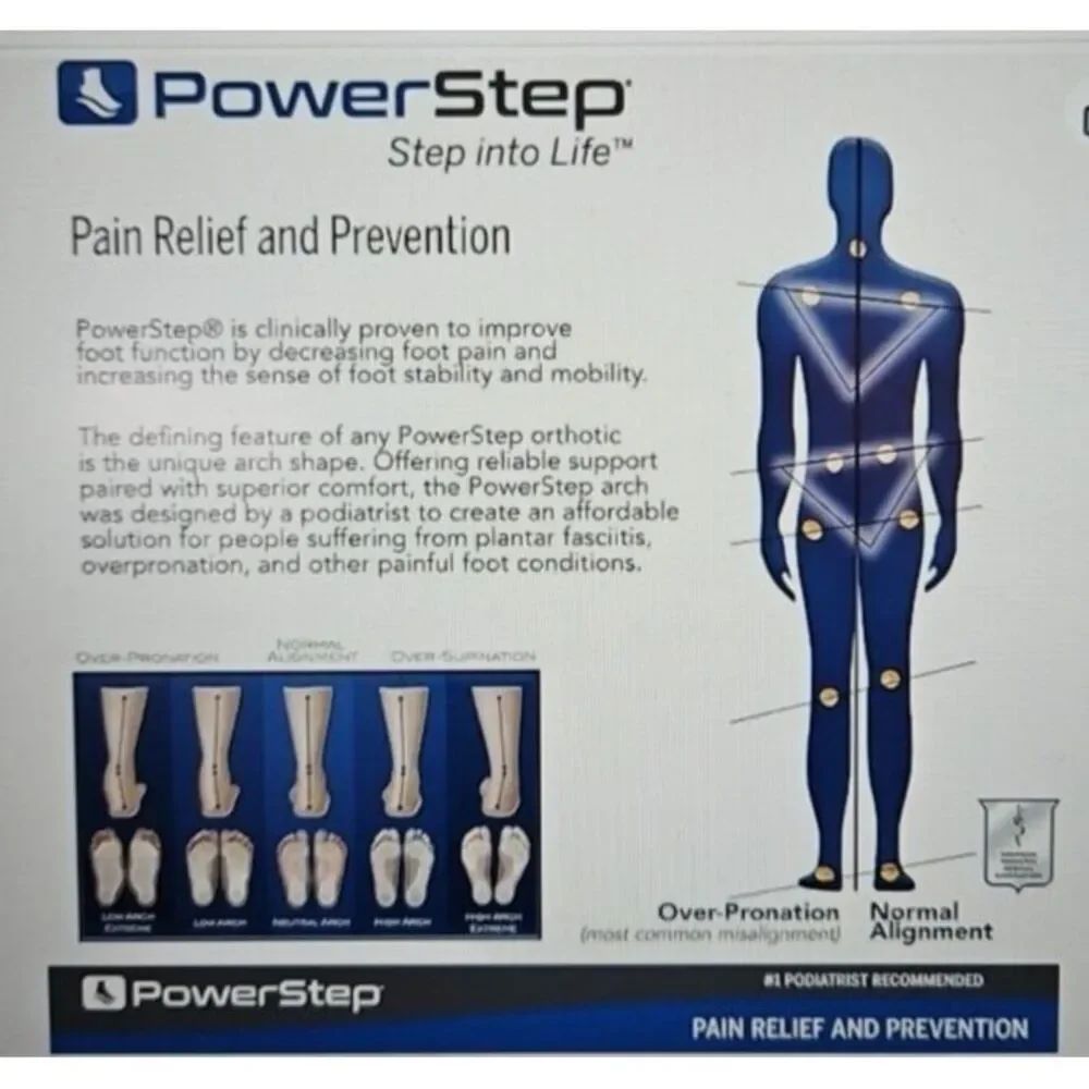 Powerstep Unisex's Archmolds Maximum Orthotic Insoles,‎ Blue, Women's 4.5-5